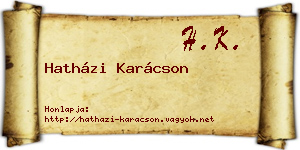 Hatházi Karácson névjegykártya