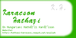 karacson hathazi business card